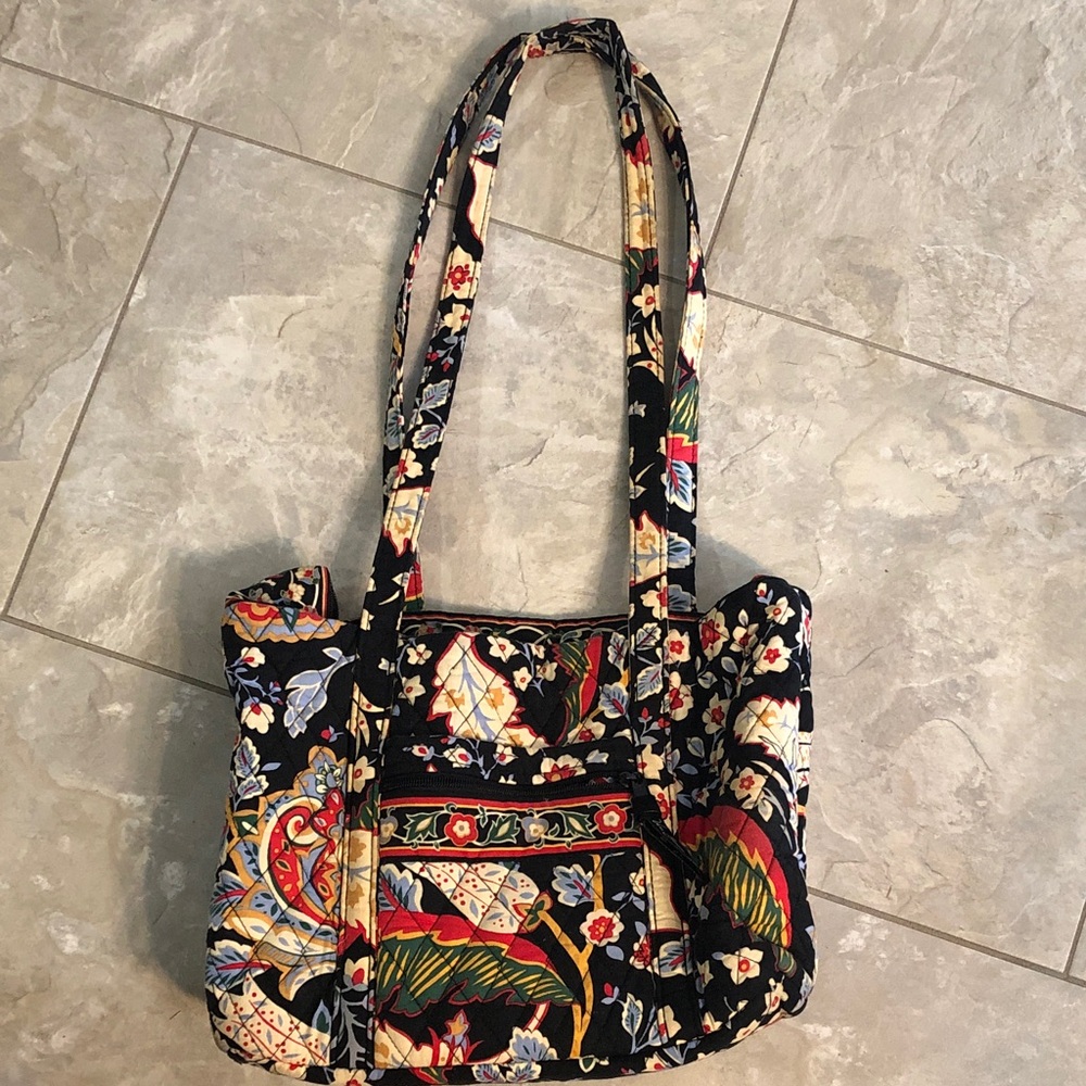 Vera Bradley Floral Quilted Tote Bag - Black Multi